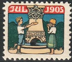 JULEMÆRKER DANMARK | 1905 - Børn ved kilde - Ubrugt